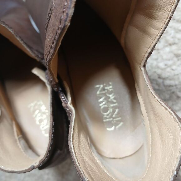 Crown Vintage Brown Ankle Boots with Sleek Pointed Toe Sizs 8.5M - Picture 9 of 11